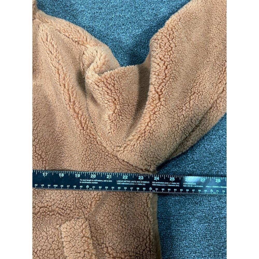 New Gap Jacket Women's Large Brown Teddy Sherpa Faux Fur Button Pockets $128 - Picture 8 of 8